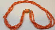 vierreihige Koralle Korallenkette Korallencollier Korallenschmuck -