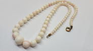 Vintage Engeshautkoralle Kette Koralle Korallencollier Engelshaut L: 46 cm -