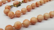 Antike Korallenkette Collier Koralle Kette Korallenschmuck Engelshaut L: 65 cm -