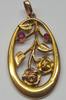 Antiker Biedermeier Anhänger Schaumgold Rubin -