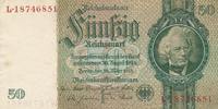 Deutschland 50 Reichsmark Reichsbanknote Udr.-Bst. F Serie L KN 8 Stellig -