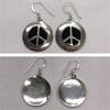 Sterling Augefallene Ohrhänger 925 er Silber mit Peace Zeichen -
