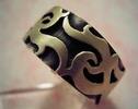 Gothic Silberring 925er Silber Tribal Muster -