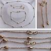 Set Collier, Armband und Ohrringe 925er Silber leicht vergoldet Silberschmuckset -