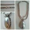 Schöner Anhänger mit dicker Kette 925er Silber Silberschmuck Silberkette blau -