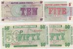 England 4 Banknoten British Armed Forces 5-10-50 New Pence in kassenfrischer Qualität -