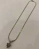 Sterling Kette / Collier ca. 42 cm 925er Silber vergoldet mit roten Steinen -