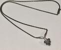 Sterling Kette / Collier ca. 42 cm 925er Silber mit blauen Steinen -
