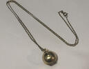 Vergoldete American Double Kette mit Kugel Anhänger Länge ca. 50 cm -