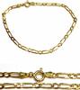 Armband 925er Silber Silberarmband Figaro 19 cm vergoldet Silberschmuck Italy -