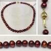 Schöne rote Perlenkette 585er Goldverschluß Perlenschmuck Designerschmuck -