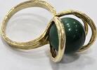 Gelbgold vintage 14K Goldring 585er Gold Ring mit Malachit Malachitring -