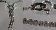 Wunderschöne Silberkette 835 er Silber Kette mit Saphir Steinen collier -