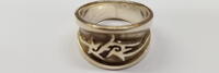 Breiter Ring 925er Silber Bandring Silberring 65 (20,8 mm Ø) Gothic -