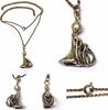 Lange Silberkette 835er Silber mit Anhänger Figur Kette Ankerkette 65 cm -