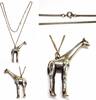 Lange Silberkette 925er Silber mit Anhänger Giraffe Kette Panzerkette 70 cm -