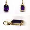 Schöner Anhänger violetter Stein Amethyst Modeschmuck vergoldet American Double -