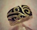 Gothic Silberring 925er Silber Tribal Muster -