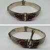 Silberarmreif 900er Silber Silberarmreif mit 6 Karneolsteinen -