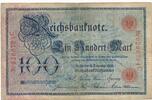 Deutsches Reich Deutschland 100 Mark, Reichsbanknote Kaiserreich -