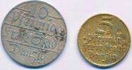 Danzig 5, 10 Pfennig 2x Münzen -
