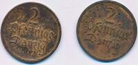 Danzig 2x 2 Pfennig 2x Münzen -