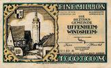 Deutsches Reich Deutschland 1 Million Mark Notgeld, Uffenheim-Windsheim Bezirksgemeinde , Bayern -