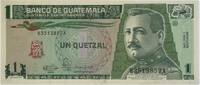 Guatemala 1 Quetzal Banknote, Banco de Guatemala -