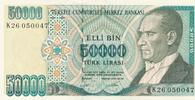 Türkiye Türkei 50000 Lira 7. Emisyon Elli Bin Türk Lirasi 2. Tertip -