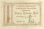 Deutschland Deutsches Reich 50 Milliarden Mark Notgeld Notgeldschein, Gutschein, der Stadt Emmendingen, Baden Württemberg -
