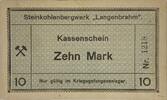 Deutschland, Deutsches Reich 10 Mark Notgeld, Kassenschein, Essen, Steinkohlenbergwerk Langenbrahm -