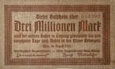 Deutschland, Deutsches Reich 3 Millionen Mark, Notgeldschein, Gutschein Köln-Neuessener Bergwerksverein und Essener Bergwerksverein König Wilhelm -