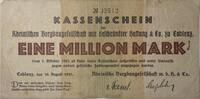 Deutschland, Deutsches Reich 1 Million Mark Notgeld, Notgeldschein, Koblenz, Rheinische Bergbaugesellschaft m.b.G. & Ko. -