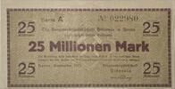 Deutschland, Deutsches Reich 25 Millionen Mark Notgeld, Notgeldschein, Herne, Bergwerksgesellschaft Hibernia, Serie A -