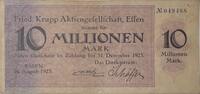 Deutschland, Deutsches Reich 10 Millionen Mark Notgeld, Notgeldschein, Gutschein, Essen, Fried. Krupp Aktiengesellschaft -