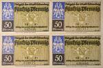 Deutschland, Deutsches Reich 4 verschiedene 50 Pfennig Notgeld, Notgeldschein, Stadt Schneeberg, 4 Scheine -