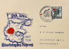 Drittes Reich, Deutschland Brief, Postkarte Braunau am Inn, 20. April 1938 Des Führers Geburtstag -