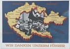 Drittes Reich, Deutschland Postkarte, Propaganda Wir danken unserem Führer -