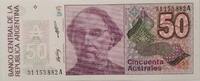 Argentinien 50 Australes Banknote -