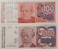 Argentinien 100, 1000 Australes Banknote 2 Stück -