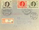 Drittes Reich, Deutschland Briefumschlag mit Briefmarke Wien, Unser Führer bannt den Bolschewismus -