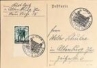 Drittes Reich, Deutschland Postkarte mit Briefmarke Linz -