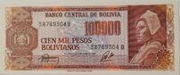 Bolivien 100000 Bolivianos Banknote -
