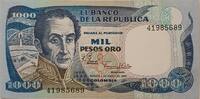Kolumbien 1000 Pesos Oro Banknote -