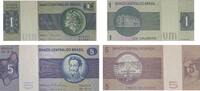 Brasilien 1 Cruziero, 5 Cruzeiros Banknoten 2 Stück Lot, Banco Central do Brasil -
