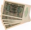 Deutschland 500.000 Mark Reichsbanknote 5 x fortlaufende Nummer -