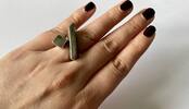 Silberfarbener Ring mit Pierre Lang PL Modeschmuck -