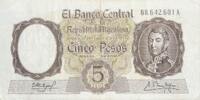 Argentinien 5 Pesos Banknote -