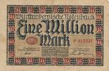 Deustches Reich Deutschland 1 Million Mark Stuttgart, Württembergische Notenbank , Notgeld -