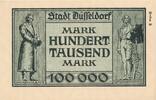 Deutsches Reich 100000 MArk Notgeld Inflation Stadt Düsseldorf Reihe 3 -